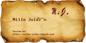 Mille Jolán névjegykártya
